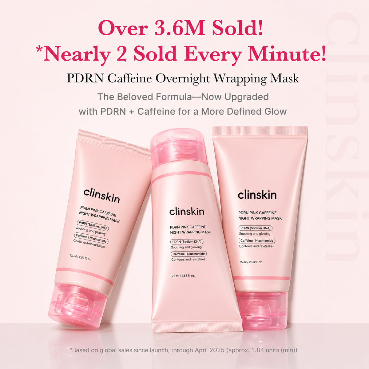 Korean PDRN Pink Caffeine Sleep Mask by ClinSkin